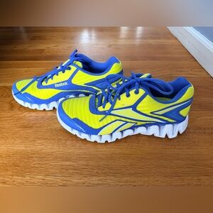 Reebok Blue and Yellow Zig Tec Athletic Shoes